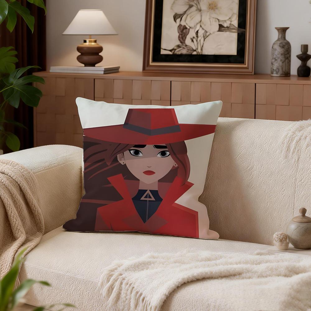 Detektiv Carmen Sandiego Kissenbezug Kissenbezug Set 4 Stück 50X50 45X45 40X40 Kissenbezug Dekorative Sofa Heimdekor