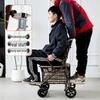 Foldable Mobility Scooter: Pushable & Rideable Elderly Walker with Four Wheels, Portable Shopping Assistant