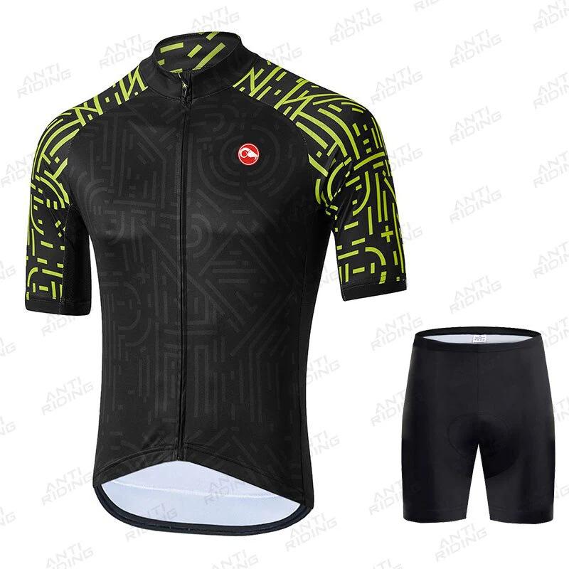 Completo da ciclismo a maniche corte, ad asciugatura rapida, abbigliamento da ciclismo traspirante