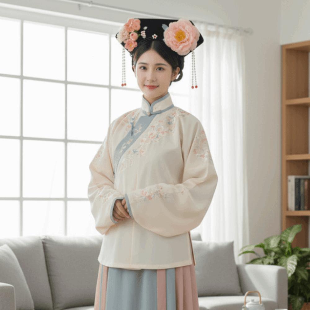Non-slip Flower Headwear Traditional Cheongsam Headband Pearl Headband  for Women Girls