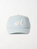 Olinkeompeulliteu Argyle Stripe Denim Pillbox Cap (Light Blue)