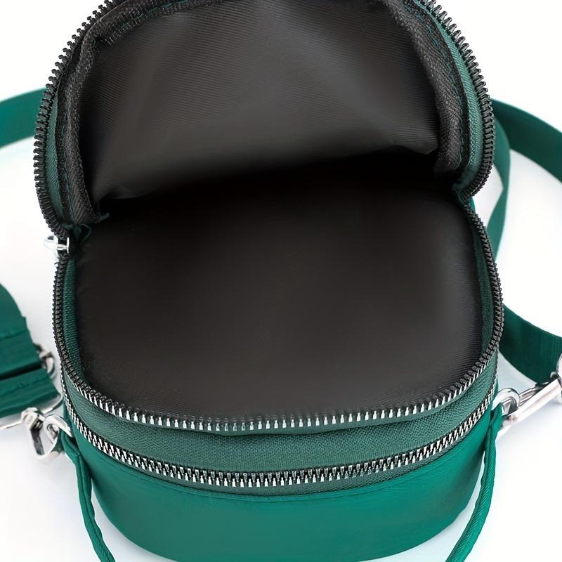 Borsa a tracolla con cerniera tinta unita, Portamonete versatile, Borsa a spalla da donna per lo shopping