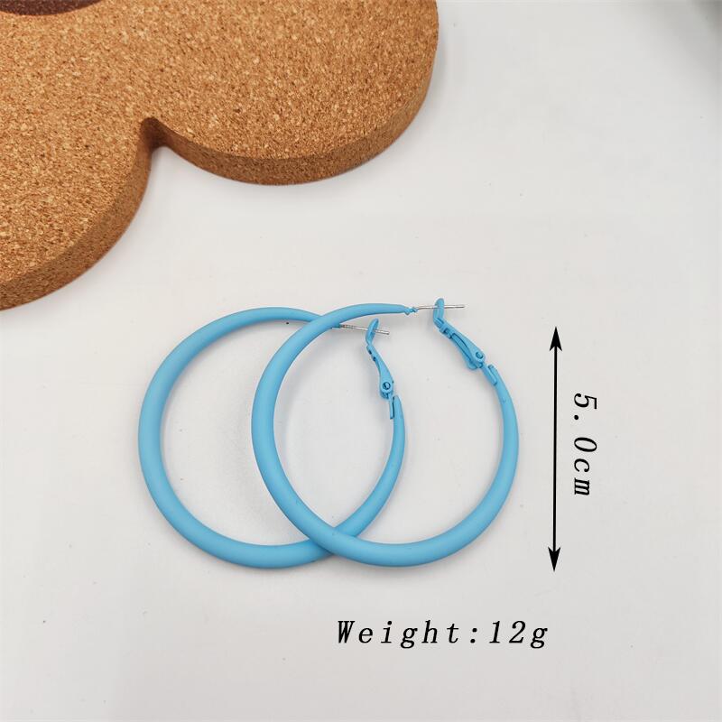 

Trendy Round Circle Drop Earrings for Women Wedding Party Punk Hoop Zircon Red Blue Big Geometry Dangle Earrings