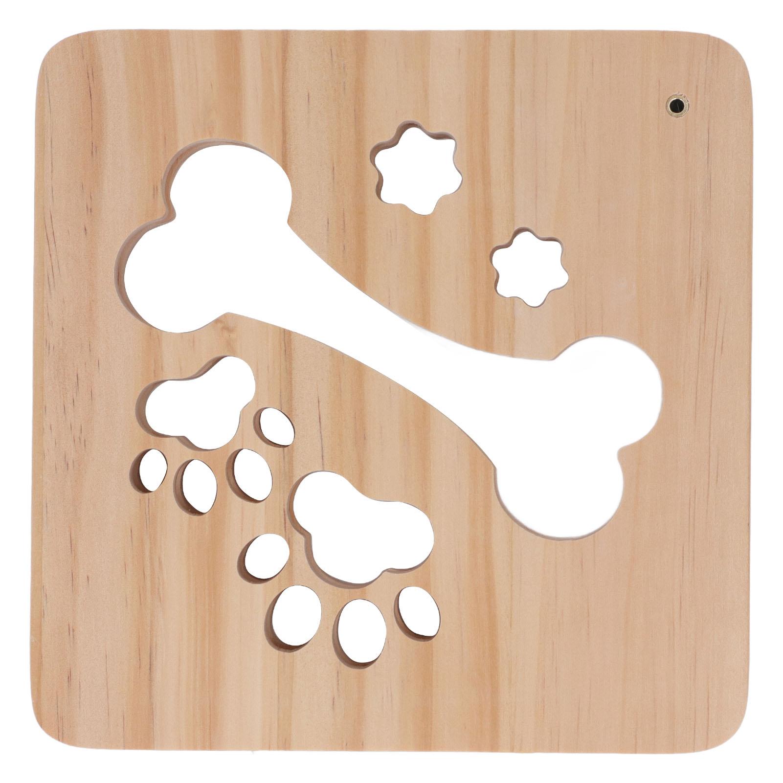 

3D Night Lamp Bone Paw Print Pattern Hollow Design Wooden Lamp Novelty Decorative LED Night Light for Kids Bedroom