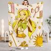 W-Winx C-Club Blanket Beauty Girl Print Flannel Blanket for Home Living Room Bedroom Decor New Year Christmas Gift for Kids