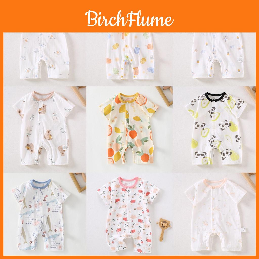 Baby Cotton Romper Summer Lightweight With Short Sleeves For Newborns And Infants