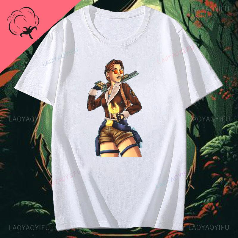 Tomb Raider Lara Croft Adventure Game Film Creative Printed T Shirt Menunisex Short Sleeve Cotton Street Fashion Cool Camisetas