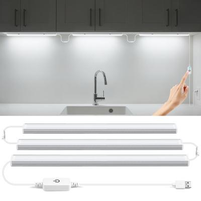 USB Gaismas zem skapīšiem 30CM Pieskāriena sensors LED Gaismas josla Regulējama LED Nakts gaisma Virtuves skapīšiem, Skapim, Darba galdam