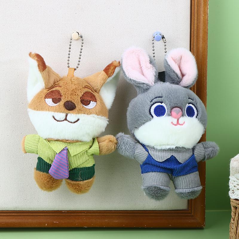 Cute Cartoon Animal Plush Pendant Doll Toy Stuffed Keychain Backpack Bag Ornaments Cute Fox Rabbit Kids Christmas Gifts