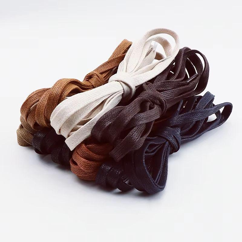 Waxed Waterproof Leather Shoelace Flat Shoelaces 6mm Width Boots Oxford Shoe Laces Shoe Accessorie 60/80/100/120/140/180cm 1Pair