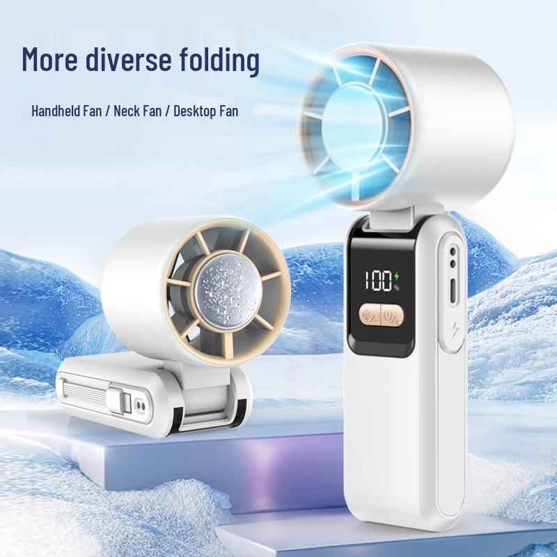 Foldable Rechargeable Fan with Semiconductor Refrigeration & Digital Display 6.3*5.8*17.7cm