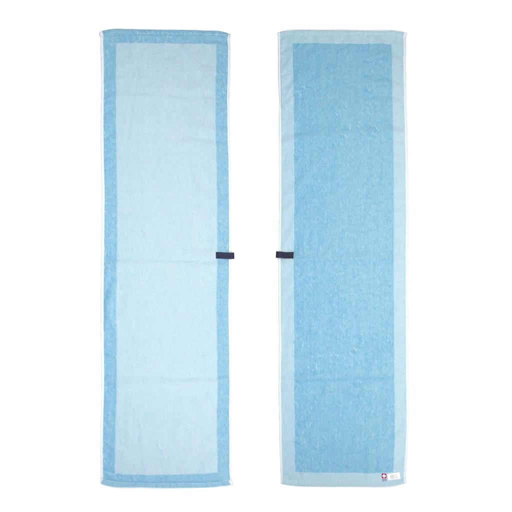 Iori Imabari Rim Organic Cotton Bath Towel Suitable for Sauna and Bath Towel, (Blue), Quick-Drying,