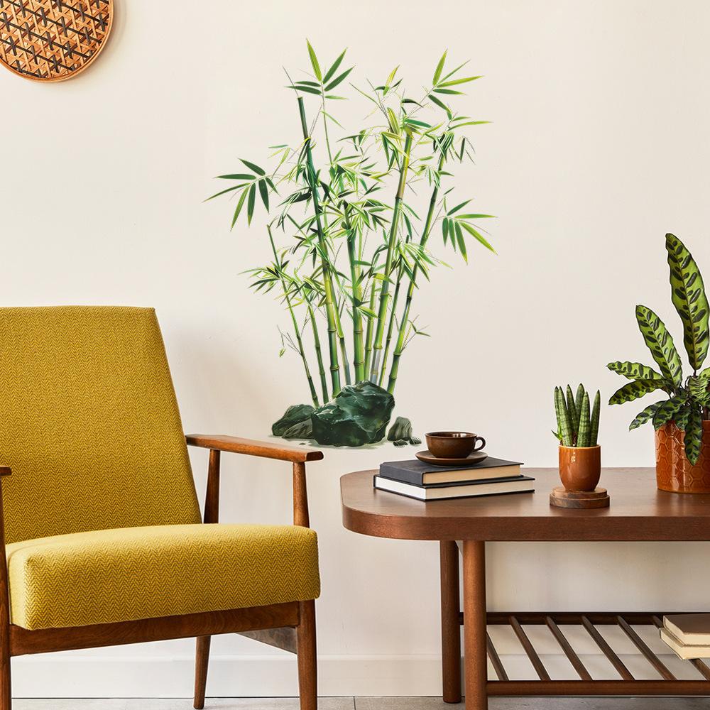 Elegant Personalized Green Bamboo Wall Decoration Stickers for The Restaurant and Study Area of The Dining Room