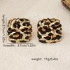 Fashion Leopard Print Geometric Square Earrings for Women Geometric Earrings Daily Wear