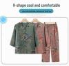 Mother's Day Summer Mid-Sleeve Set for Grandma – Casual Two-Piece Outfit for Middle-Aged and Elderly Women