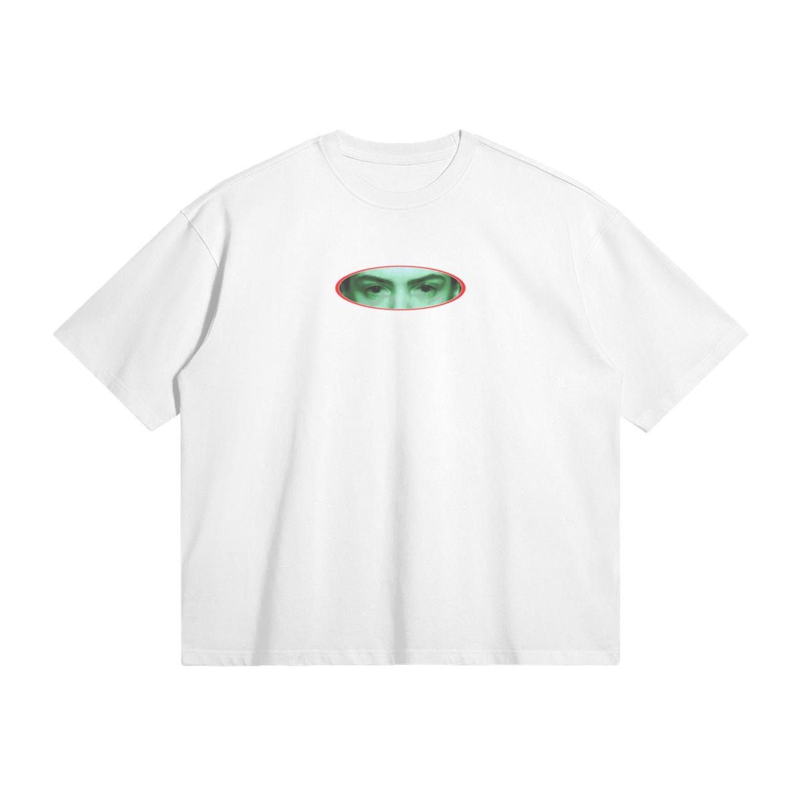 Boxy Fit - Cyber Vision White and Black T-Shirt 280GSM 3XL