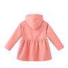 Girls' British Style Button Trench Coat with Detachable Hood - Waist-Defining, Solid Color, Mid-Length, Autumn Classic Fashion.