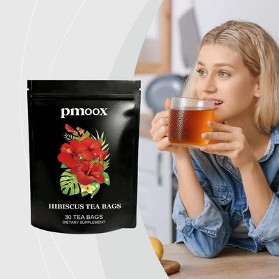 Hibiscus Rose Tea Bags, Refreshing and Soothing Herbal Tea, Post-Meal Digestive Aid, Mild and Nourishing Less