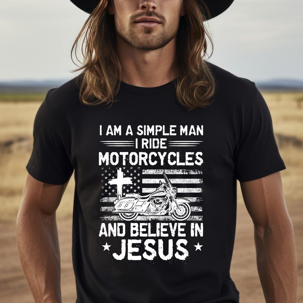 Motorcycle Christian T-Shirt | Simple Man, Biker Tee M
