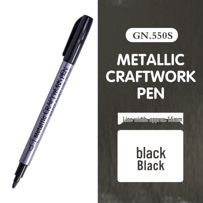 Guangna GN550 Gold & Silver Paint Pen for DIY Photo Albums & Black Cardstock Highlighting.