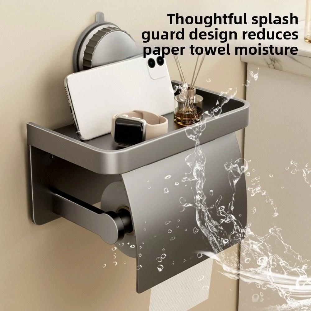 Punch-Free Toilet Tissue Box Suction Cup Bathroom Paper Holder  Kitchen