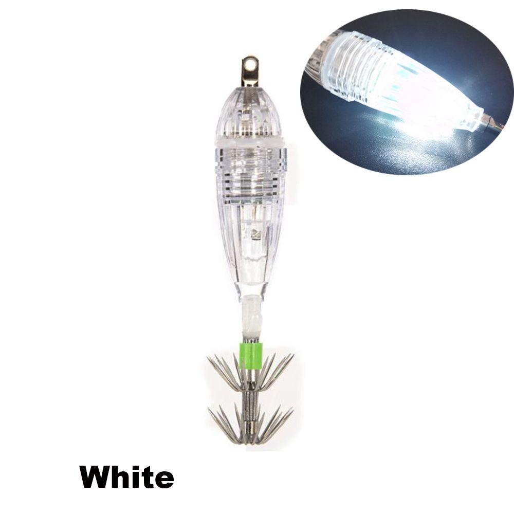 Diamond Shape Deep  Drop Underwater Fishing Squid LED Lure Light with hook Bass Spoon Flash Lamp