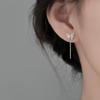 925 Silver Needle Zircon Butterfly Short Chain Tassel Stud Earrings For Women Classic Fine Jewelry Light Luxury Accessories