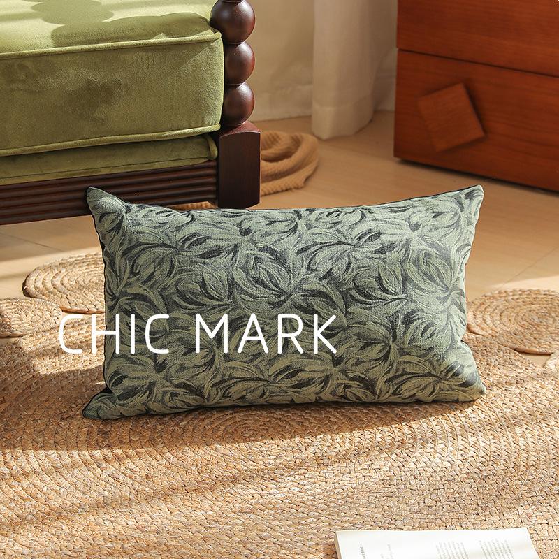 Garngefärbter Jacquard Kissenbezug 30X50/45X45cm Sofa Quadratisch Französischer Lendenkissenbezug Dekor Heim Dekorative Kissenhülle