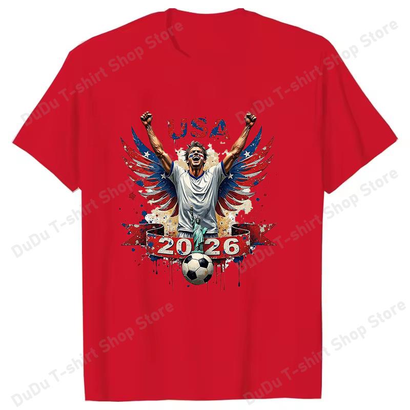 New Unisex Fashion O Neck Tops 2026 Football Printing Shirt Short Sleeve T Shirt Casual Shirt Summer T Shirts Football Fan Shirt