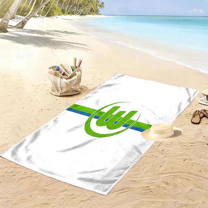 Asciugamano da Spiaggia con Stampa VfL Wolfsburg, Asciugamano Grande Morbido Asciugatura Rapida per Spiaggia Campeggio Nuoto