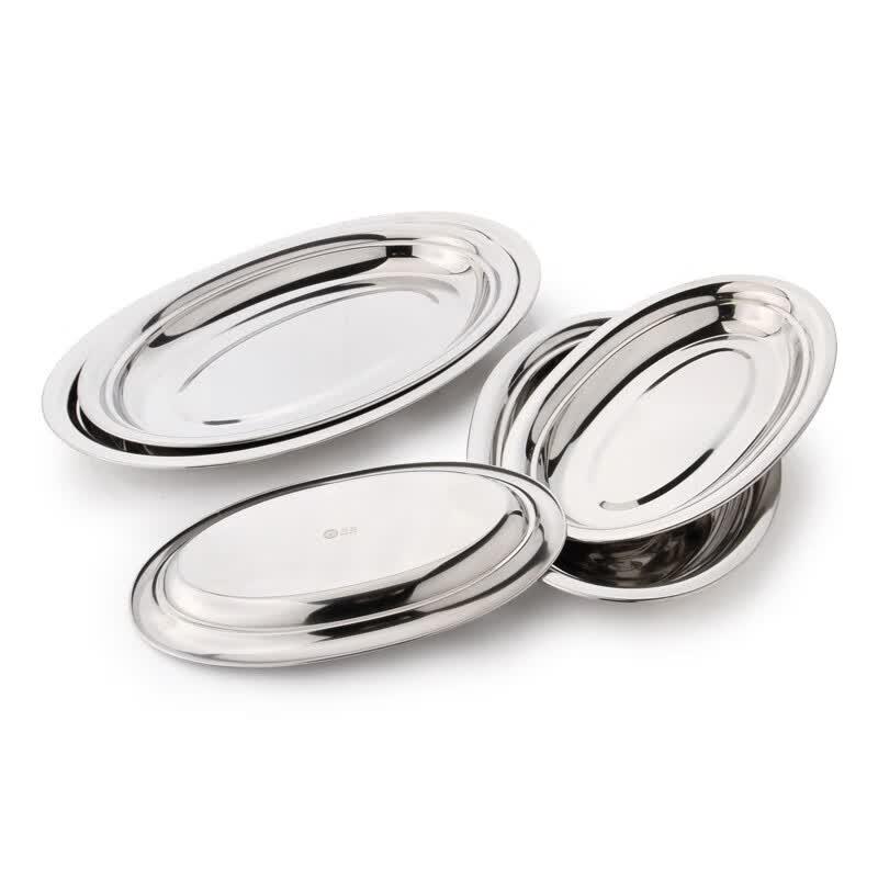 Stainless Steel Round Serving Plates