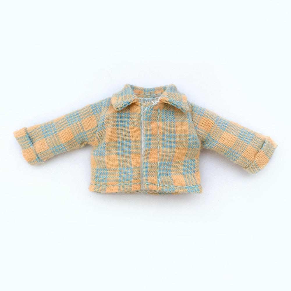 

Casual Wear Fashion Plaid Shirt Mini Doll Accessories For 1/11 Ob11 Dolls for 1/12 Bjd Dolls