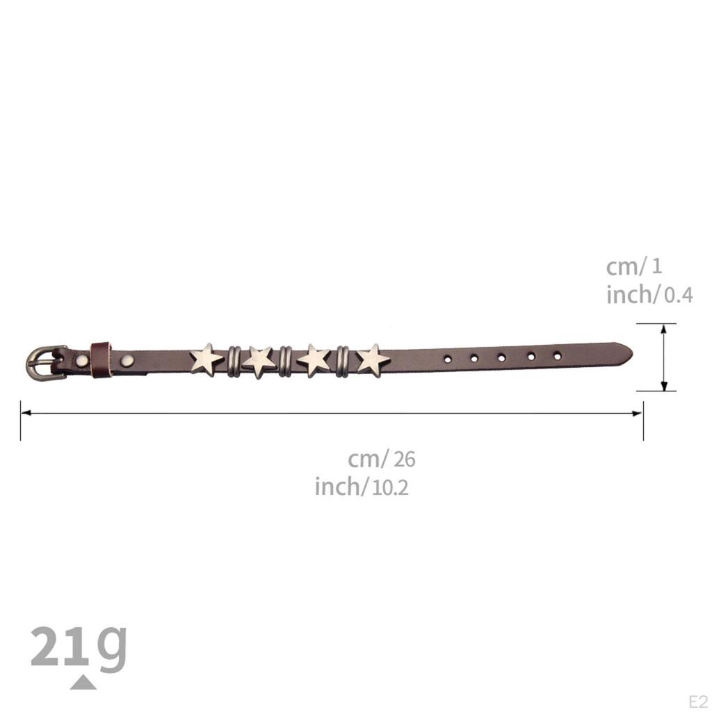 Star PU Leather Bracelet Goth Alloy Punk Adjustable Gift Fashion Buckle Clasp Wide Thick Accessories