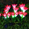 Solar Powered Pink Lily Garden Lights