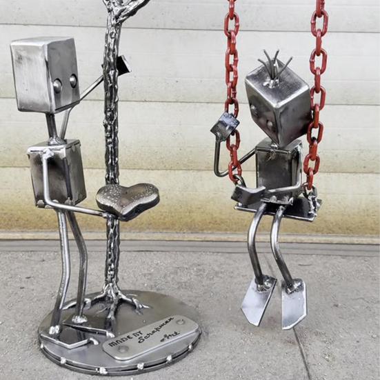 Love Confession Figurine Desktop Romantic Robot Ornament Bedroom Robot Statue