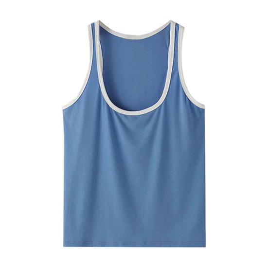 Herre Sportsvest Dyp U-formet krage Brede stropper Ermeløse tanktopper Lappverk Farge Løs passform Casual Allsidig vest