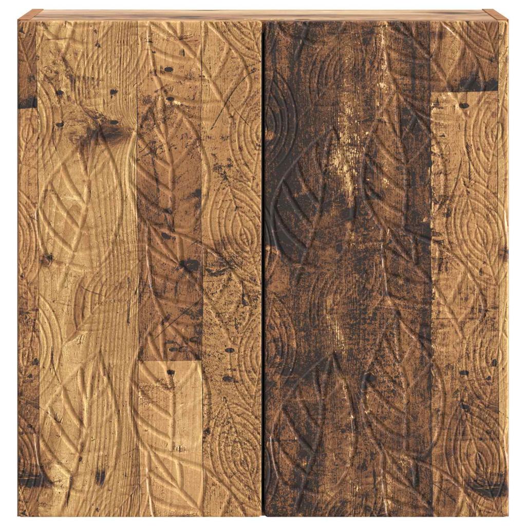 Wall Mounted Cabinet In Reclaimed Wood Look 59 X 31 X 60 Cm Engineered Wood