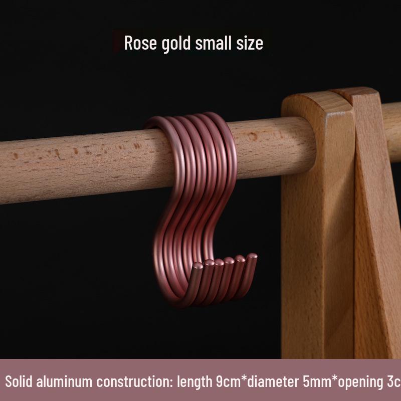 S-Shaped Aluminum Alloy Hook for Clothing, Kitchen, and Wardrobe - Modern Minimalist Design.