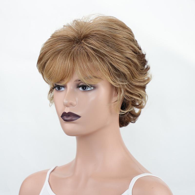 

Синтетичний жіночий кучерявий парик з чубчиком, короткий парик боб, мікс світлого волосся, для щоденного косплею, вечірки на Хелловін, елегантний парик для мами