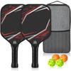 ZHENGTU Pickleball Paddle Set and Family Friendly T700 Carbon Fiber 16mm Thick PP Honeycomb Lightweight 220g Includes 4 Balls and Carrying Case Unisex