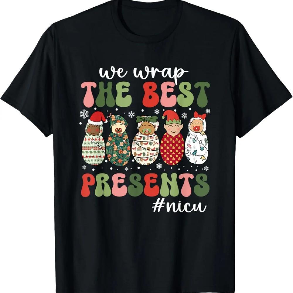 

Мы упаковываем лучшие подарки Медсестра ОРИТ Рождественская медсестра Футболка XXXXXL чёрный