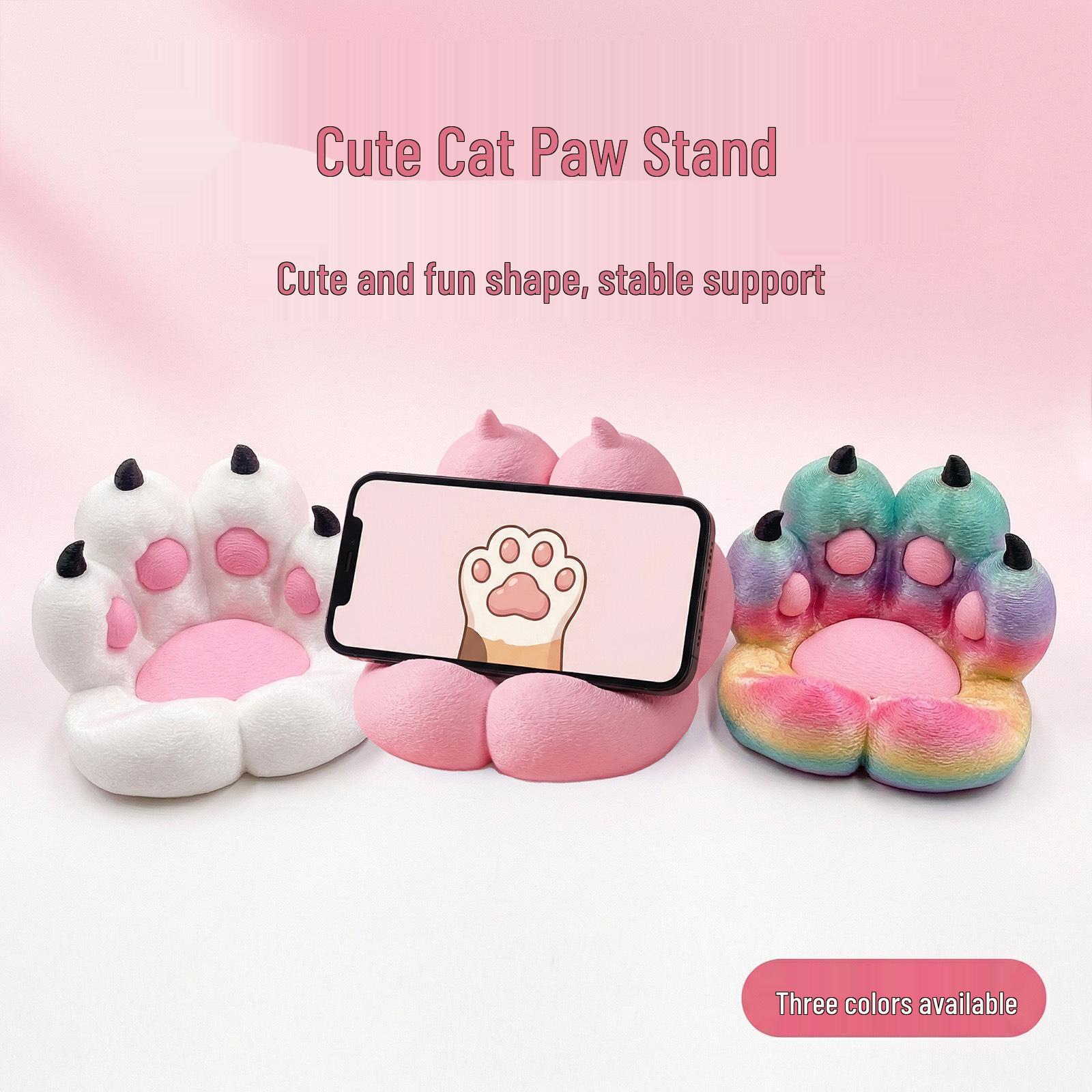 

Adorable Cat Paw 3D Phone & Tablet Holder - Perfect for Home, Dorm, or Cozy Viewing Multicolor with Claw