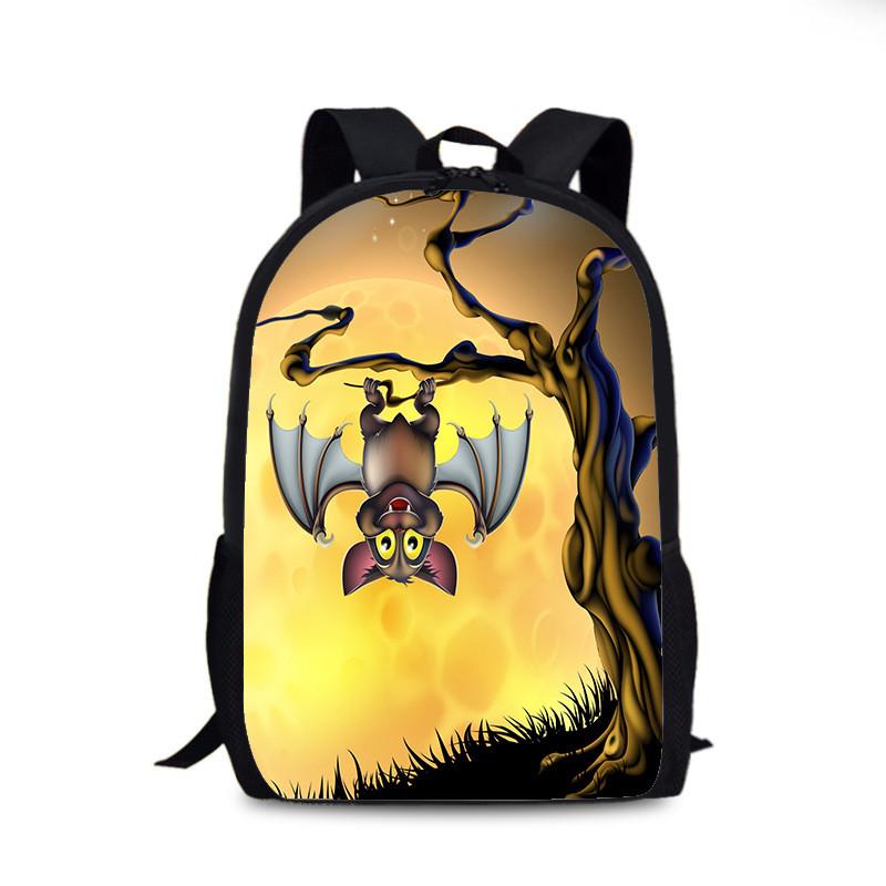 Halloween Fledermaus Kürbis Rucksack Aus Nylonmaterial Für Den Täglichen Gebrauch Und Street Style