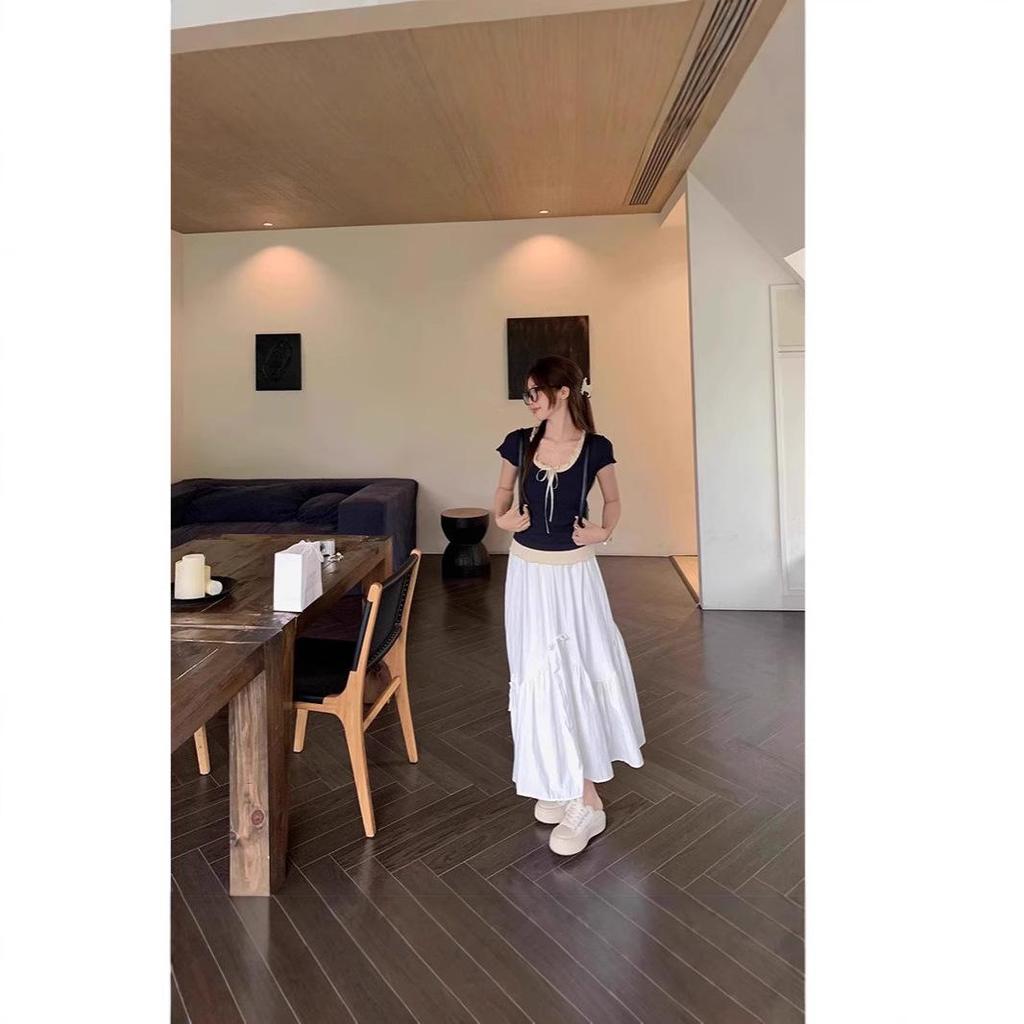 Women's 2025 Summer Ballet Style Off-Shoulder Slim Fit Short Sleeve Top