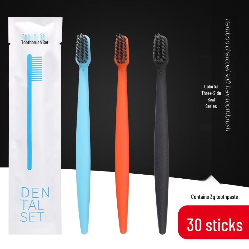 Ally Adult Soft Bamboo Charcoal Toothbrushes (30-Pack)