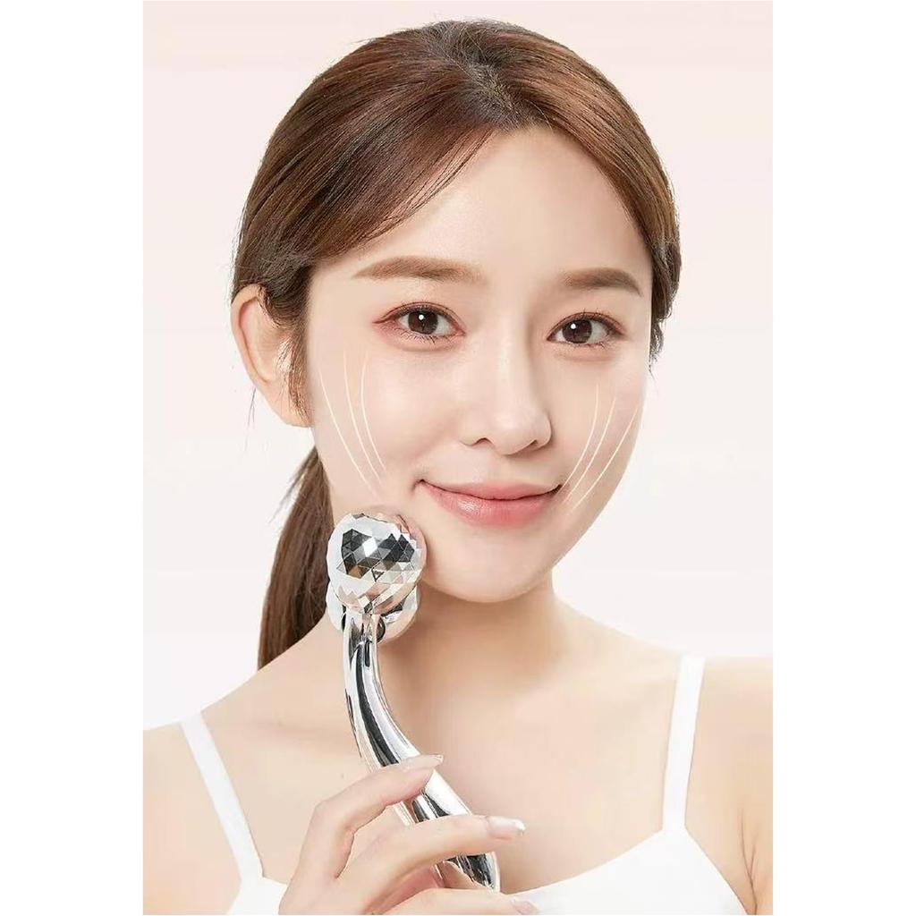 Wican 3D Gesichts-Schönheitsmassage Schlankheitsroller für Gesicht und 3D Gesichts-Schönheit Kein Aufladen Schwacher Unisex-Roller, Silberner Y-förmiger Roller, Roller, Körper,