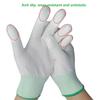 12 Paar/Dutzend Nylon PU Fingerbeschichtete Handschuhe Weiß Handschuh Antistatische Handschuhe Saubere Gestrickte Handschuhe