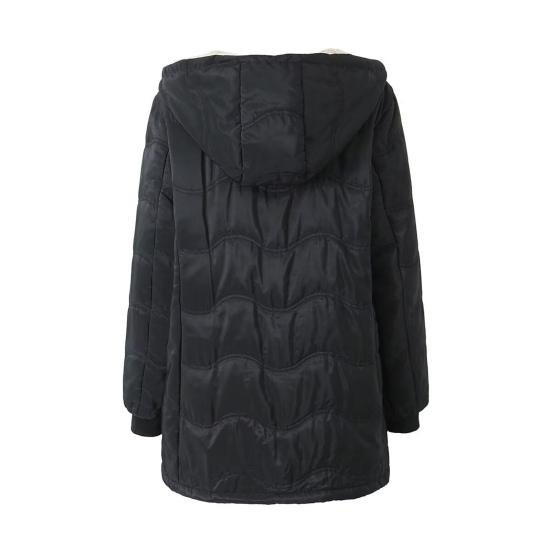 Women's Long Puffer Coat Winter Fleece Lined Thickened Down Jacket Windproof Warm Quilted Parka Zip Up Hooded Outerwear
