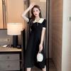 Summer French Retro Hepburn Style Temperament Skinny Long Dress Muse Fan Doll Collar Belt First Love Platycodon Dress