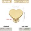 6 Pcs Brass Heart-Shaped Gold Cabinet Knobs, Suitable for Bathroom & Kitchen Drawer Pulls